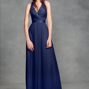 Chiffon Halter Bridesmaid Dress with Tool Bow